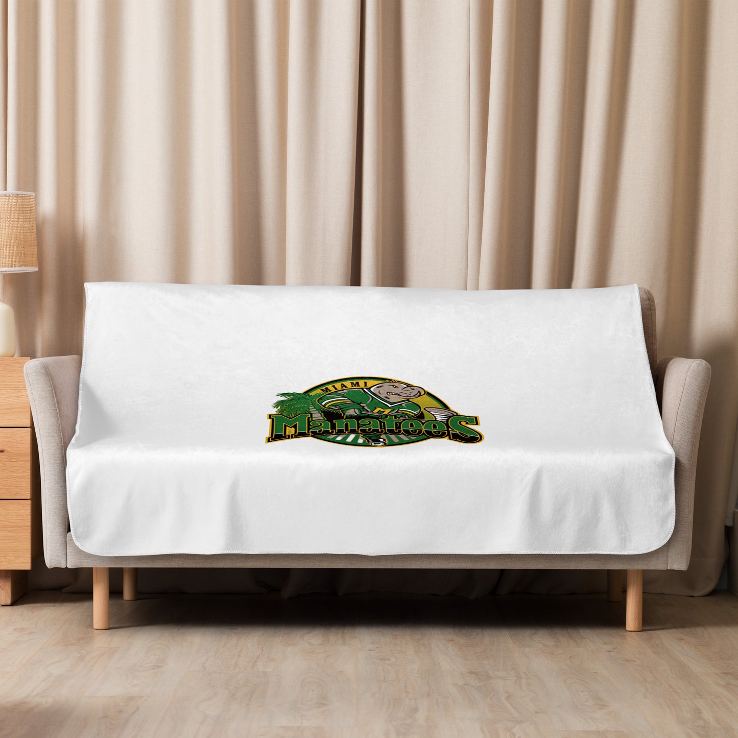 Miami Manatees Hockey WHA Sherpa Blanket